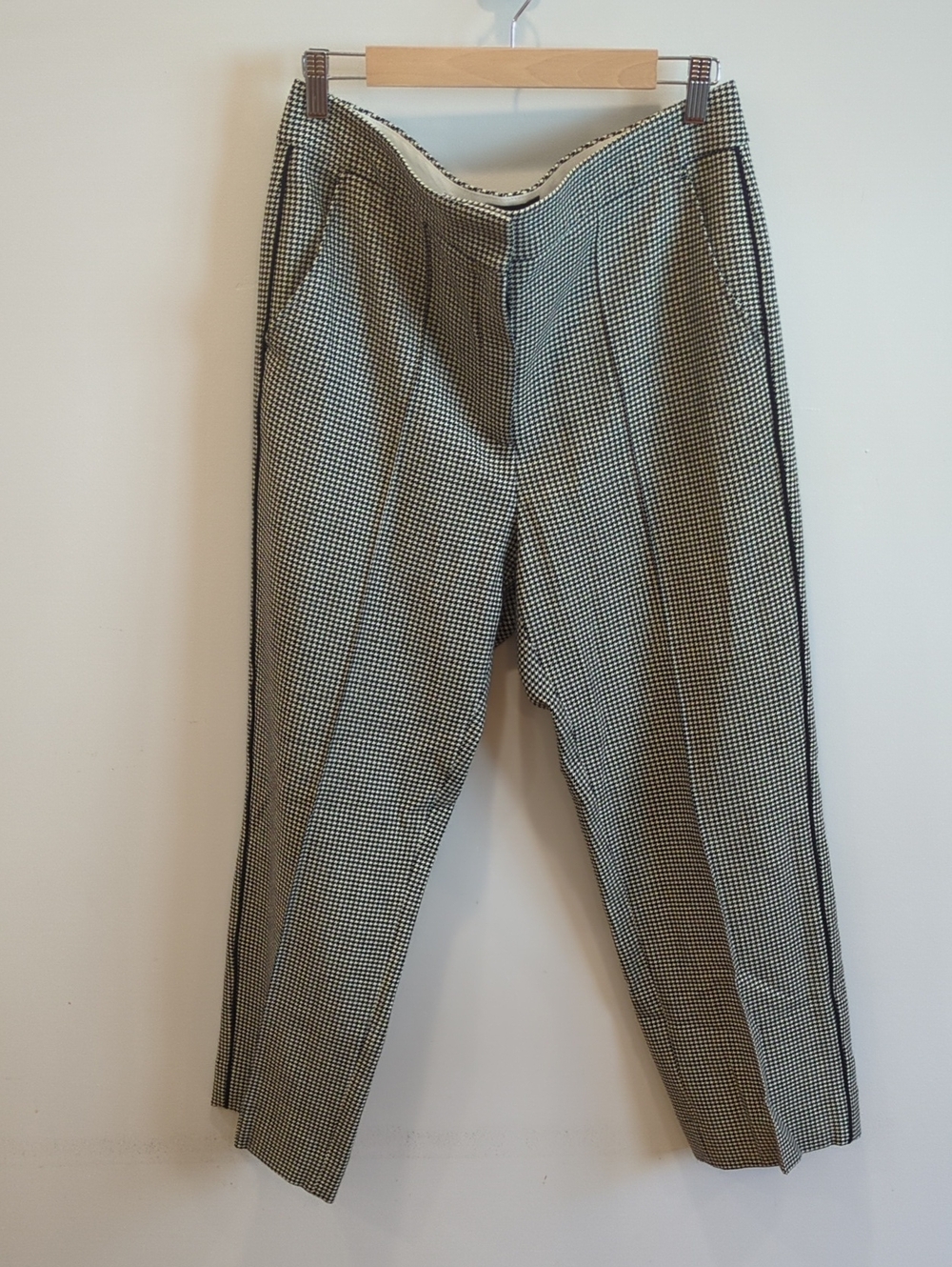 Preppy Academia Black White ME+EM Houndstooth Women Straight Leg Pants US 10 EUC